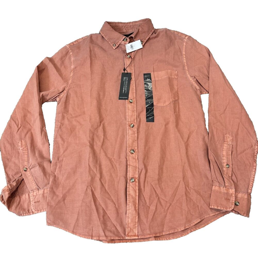 Banana Republic $70 Men's Button Down Long Sleeve Shirt Rust Small NWT